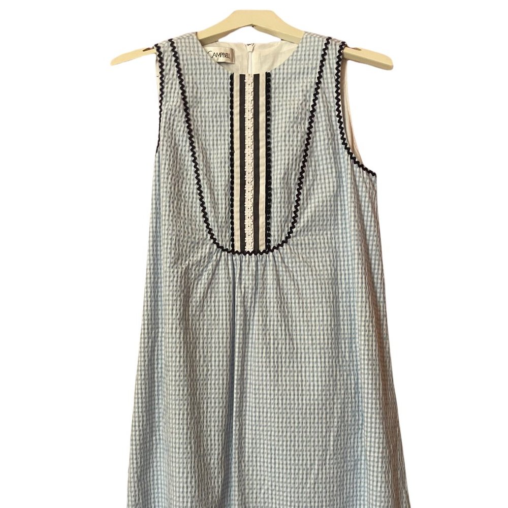 Sara Campbell  Trapeze Dress with Navy Trim